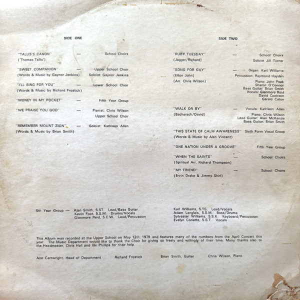 Music - Edith Cavell School Choir LP - Image 2